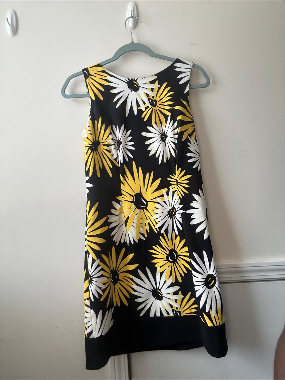 Kim Rogers Black Mini Dress with Yellow & White Daisy Motif